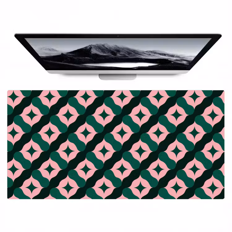 Groen - Roze - Retro - Sterren Muismat XXL klein 681 -zzz3d