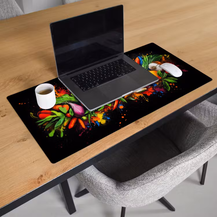 Groente - Eten - Kruiden - Graffiti - Koken Muismat XXL klein -sfeer1