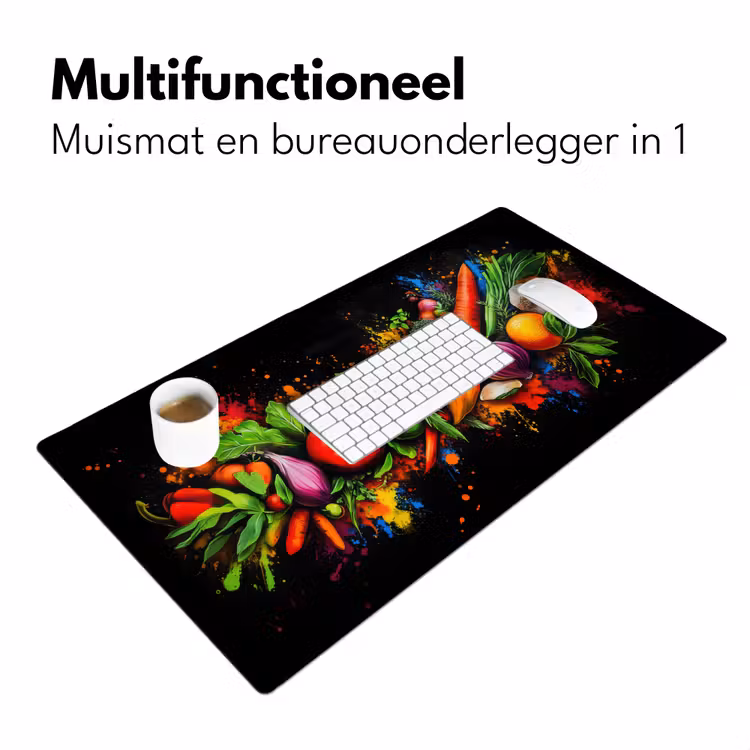 Groente - Eten - Kruiden - Graffiti - Koken Muismat XXL klein -sfeer4