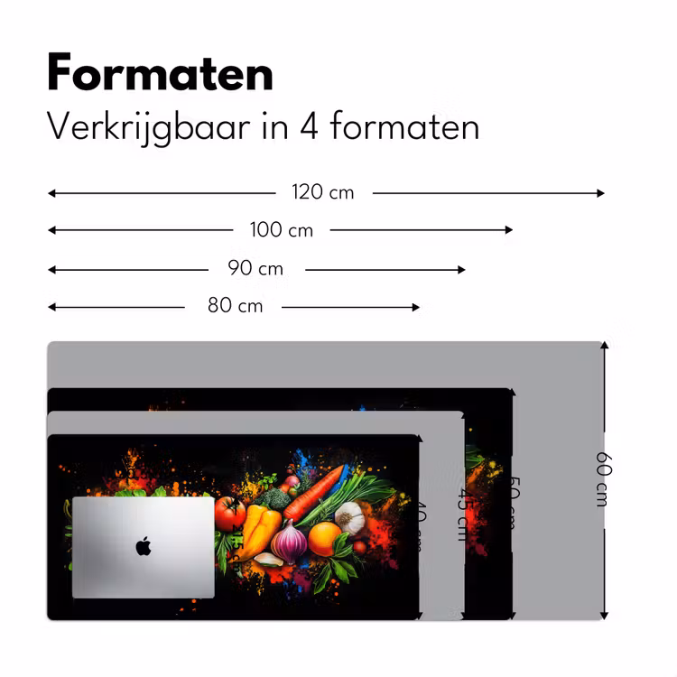 Groente - Eten - Kruiden - Graffiti - Koken Muismat XXL klein -sfeer5