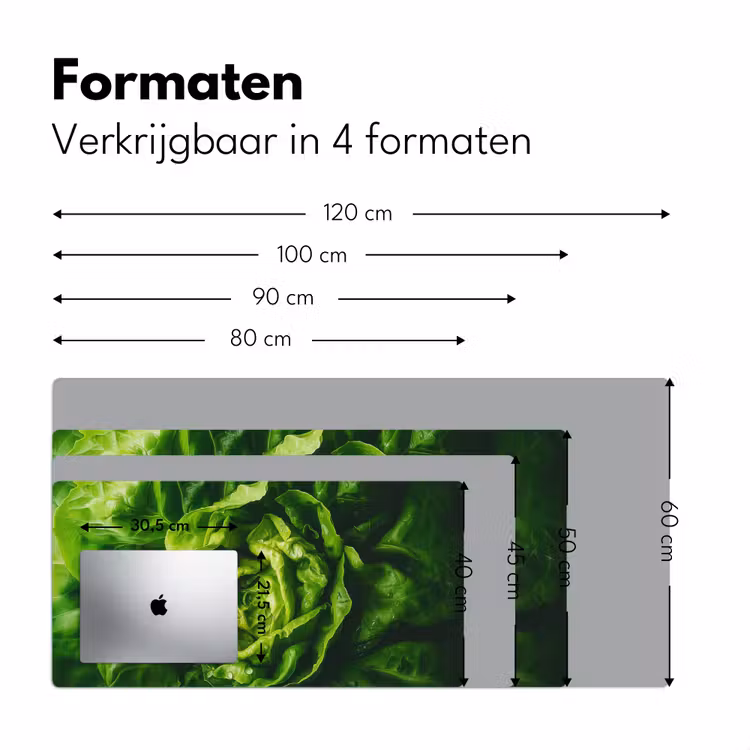 Groente - Sla - Groen Muismat XXL klein -sfeer5