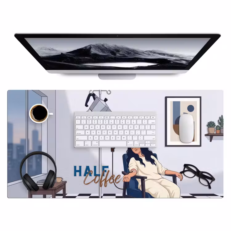 Half human, Half Coffee - Infuus - Koffie Muismat XXL klein -3d
