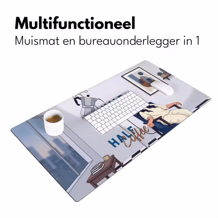 Half human, Half Coffee - Infuus - Koffie Muismat XXL klein -sfeer4