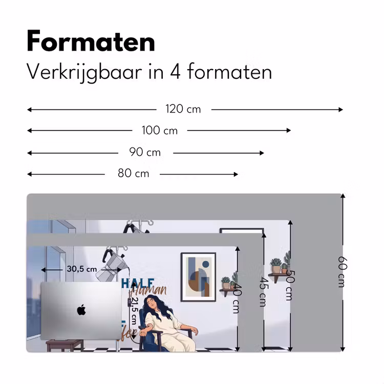 Half human, Half Coffee - Infuus - Koffie Muismat XXL klein -sfeer5