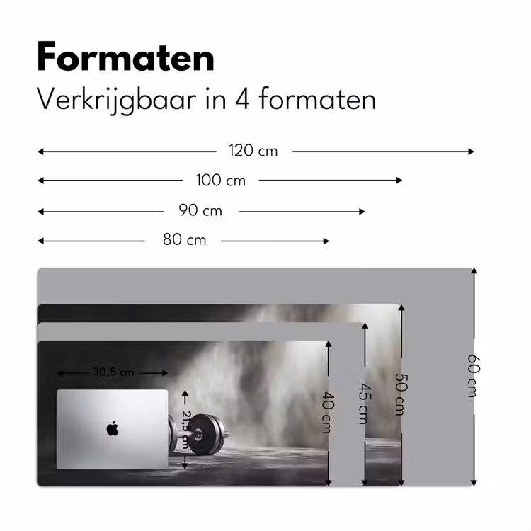 Halter - Gewichten - Zwart Muismat XXL klein -sfeer5