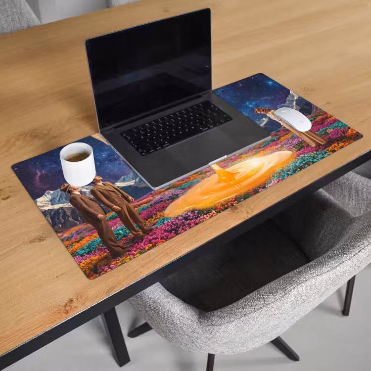 Bureau onderlegger - Handen - Ei - Surrealisme - Handen - Ei - Surrealisme Muismat XXL klein