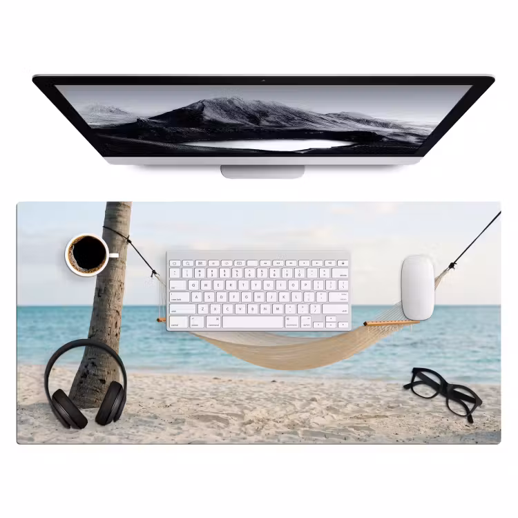 Hangmat - Strand - Wit Muismat XXL klein -3d