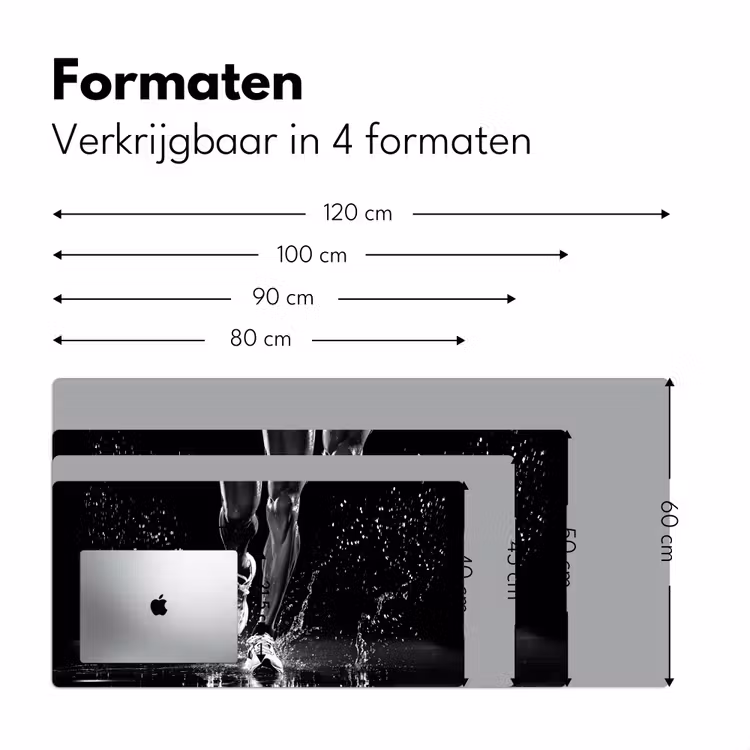 Hardloopschoenen - Rennen - Druppels - Zwart Muismat XXL klein -sfeer5