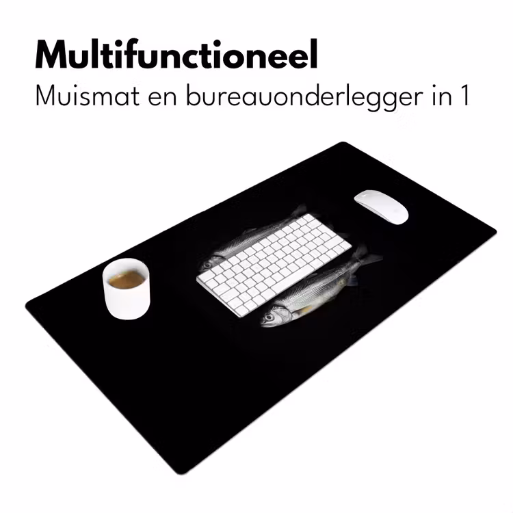 Haring - Vissen - Zwart Muismat XXL klein -sfeer4