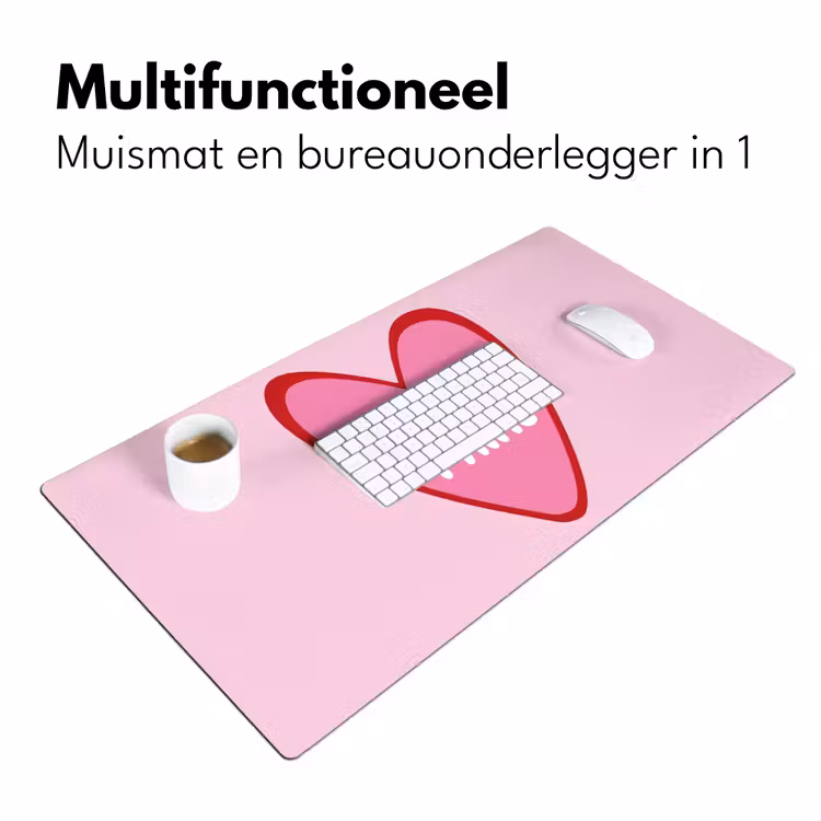 Hart - Frans - Valentijn - Roze Muismat XXL klein -sfeer4