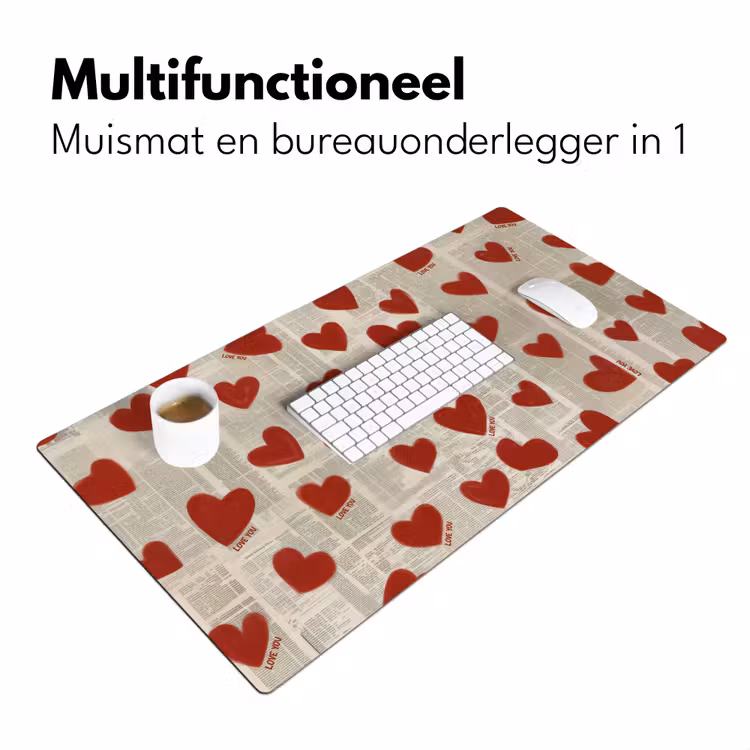 Hartjes - Krant - Loveyou Muismat XXL klein -sfeer4
