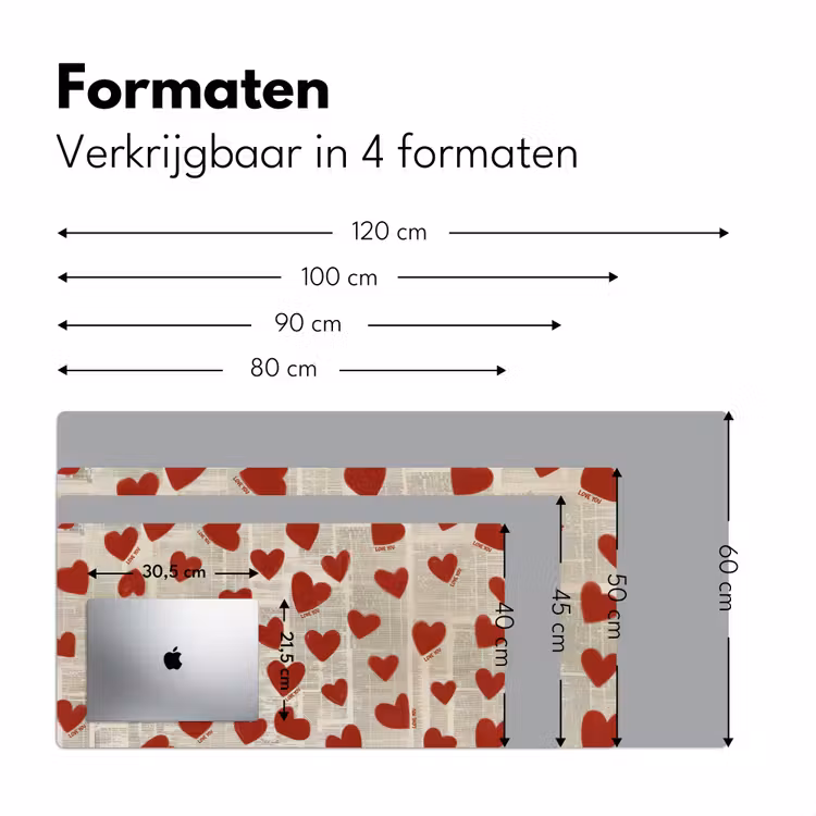 Hartjes - Krant - Loveyou Muismat XXL klein -sfeer5
