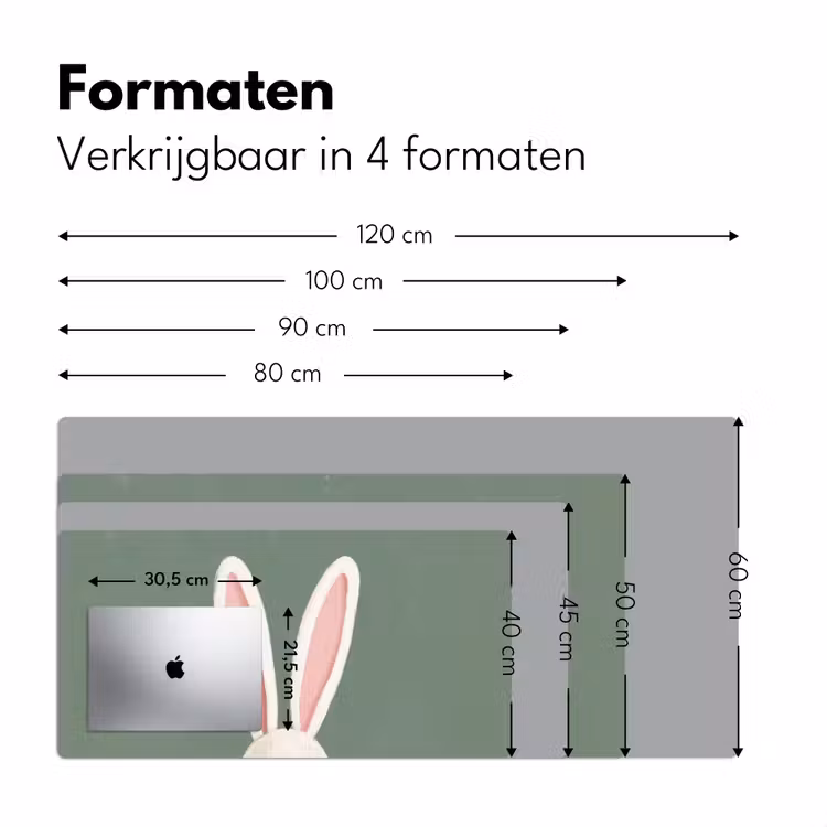 Hazen - Oren - Roze Muismat XXL klein -sfeer5