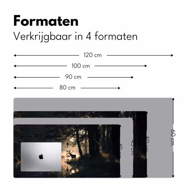 Hert - Bosbeek - Mystiek Muismat XXL klein -sfeer5