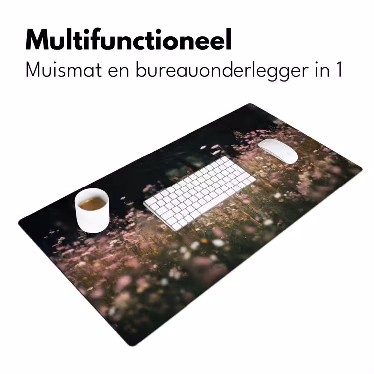 Hert - Wilde bloemen - Bos Muismat XXL klein -sfeer4