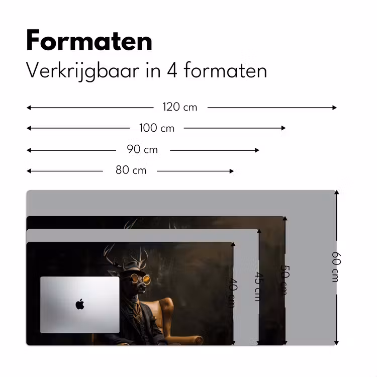 Hert - Zonnebril - Zwart - Pak Muismat XXL klein -sfeer5