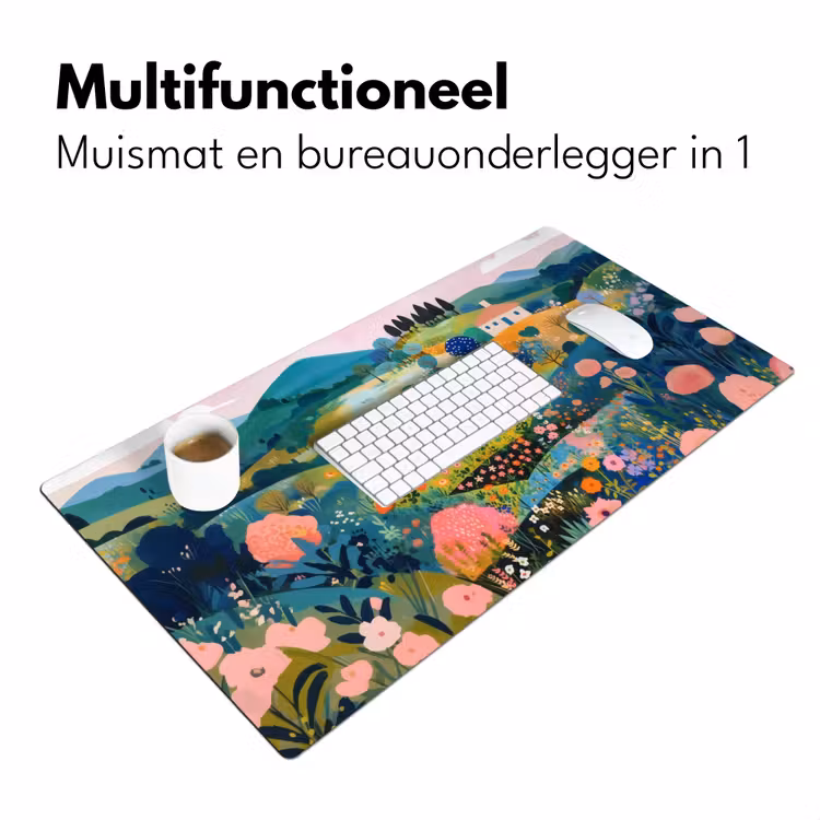 Heuvellandschap - Fantasierijk - Kleurcontrasten Muismat XXL klein -sfeer4