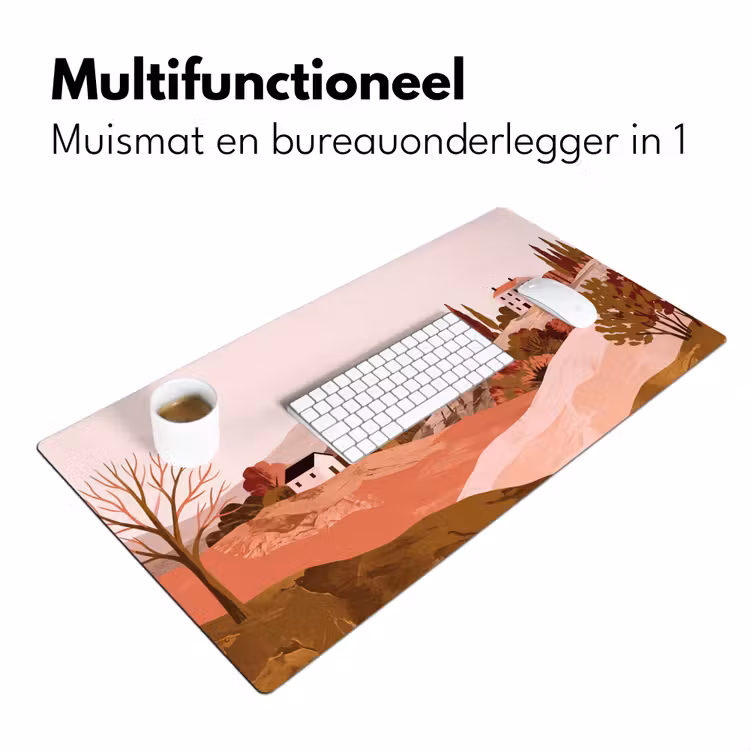 Heuvellandschap - Grafisch - Terracotta Muismat XXL klein -sfeer4