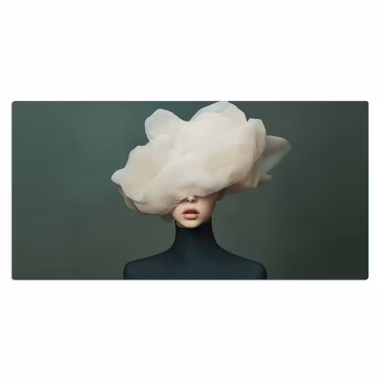 Hoed - Vrouw - Beige Muismat XXL klein -3d_leeg