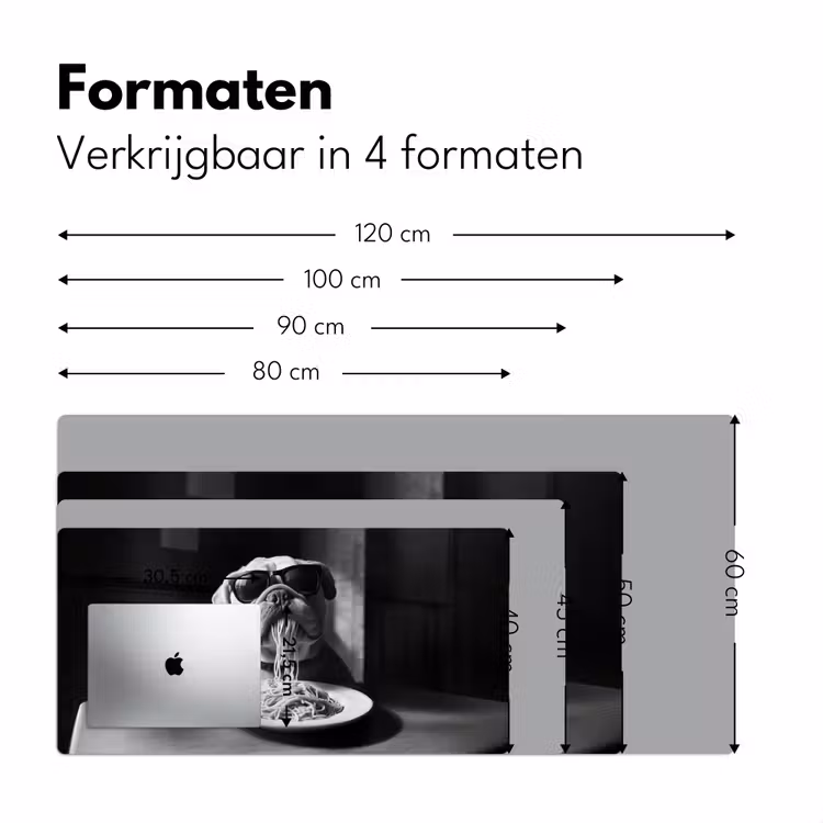 Hond - Bulldog - Pasta - Bril - Stoer - Dieren Muismat XXL klein -sfeer5