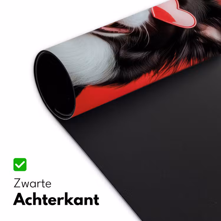 Hond - Hartjesbril - Loveyou - Rood Muismat XXL klein -sfeer2