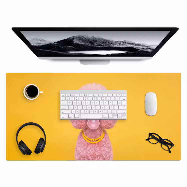 Hond - Kauwgum - Dieren - Modern - Roze Muismat XXL klein -3d