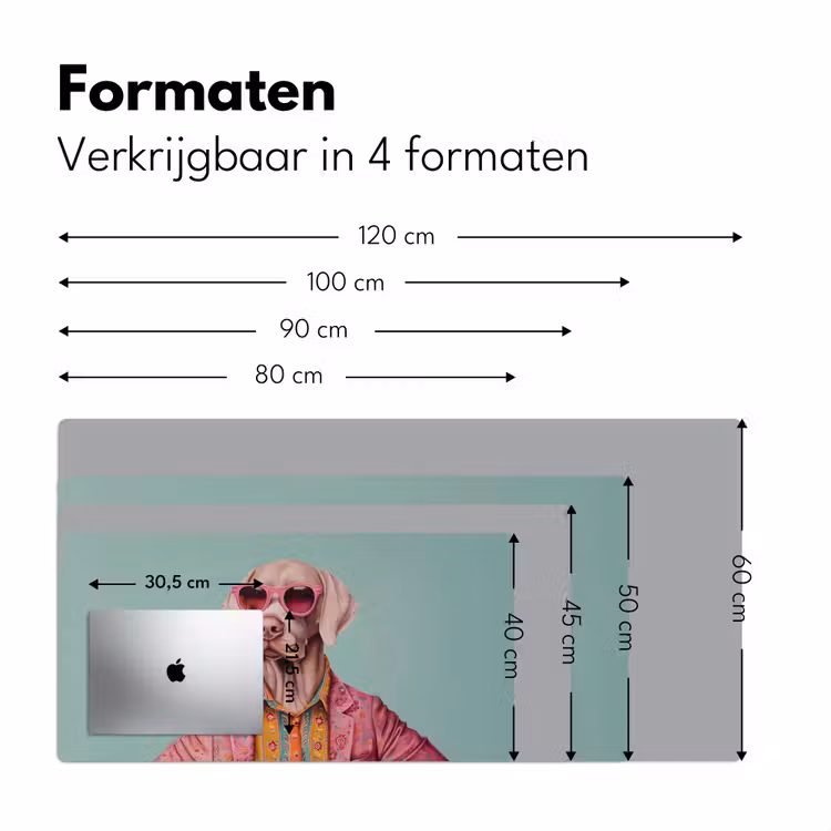 Hond - Overhemd - Bloemen - Bril Muismat XXL klein -sfeer5