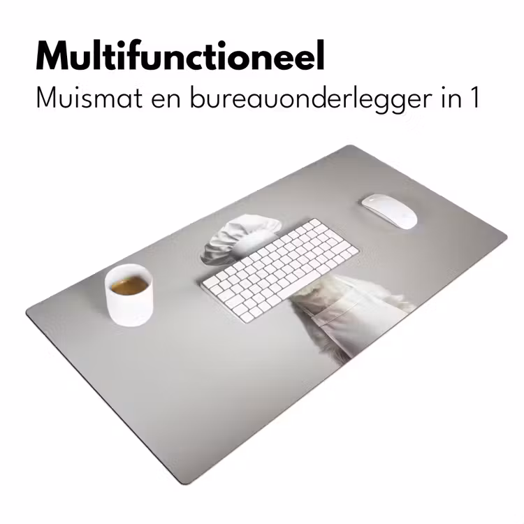 Hond - Wit - Kok Muismat XXL klein -sfeer4