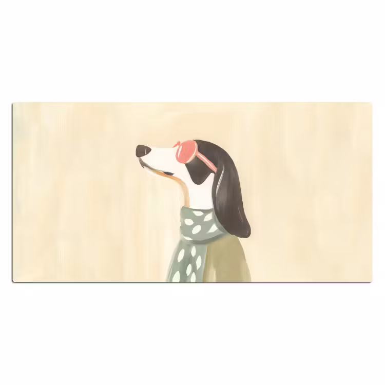 Hond - Zonnebril - Sjaal Muismat XXL klein -3d_leeg