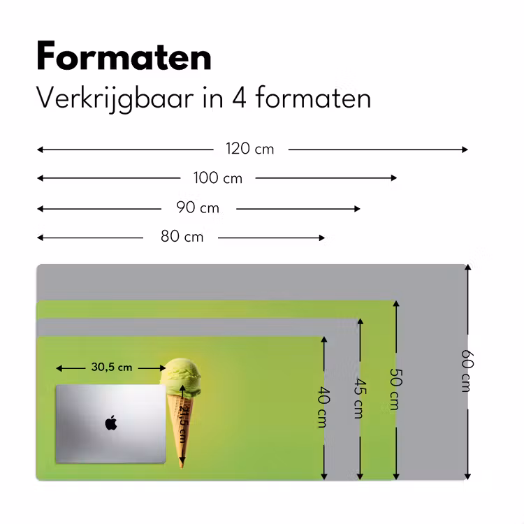 Hoorntje - Schepijs - Groen Muismat XXL klein -sfeer5
