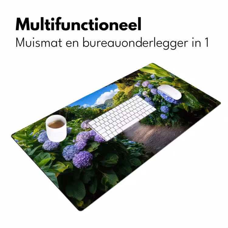 Hortsensia - Pad - Bloemen Muismat XXL klein -sfeer4