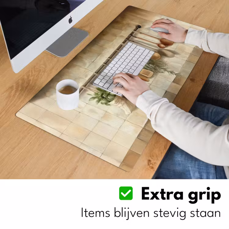 Hout - Keukengerei - Stilleven - Tegels Muismat XXL klein -sfeer3