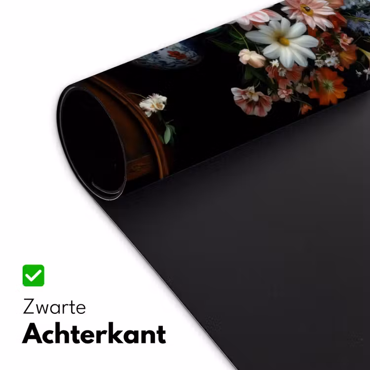 Hout - Vaas - Kleuren - Bloemen Muismat XXL klein -sfeer2