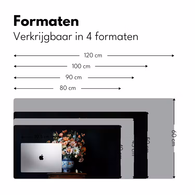 Hout - Vaas - Kleuren - Bloemen Muismat XXL klein -sfeer5