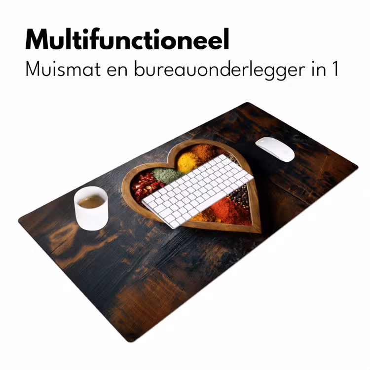 Houten - Hart - Kleurrijke - Specerijen Muismat XXL klein -sfeer4