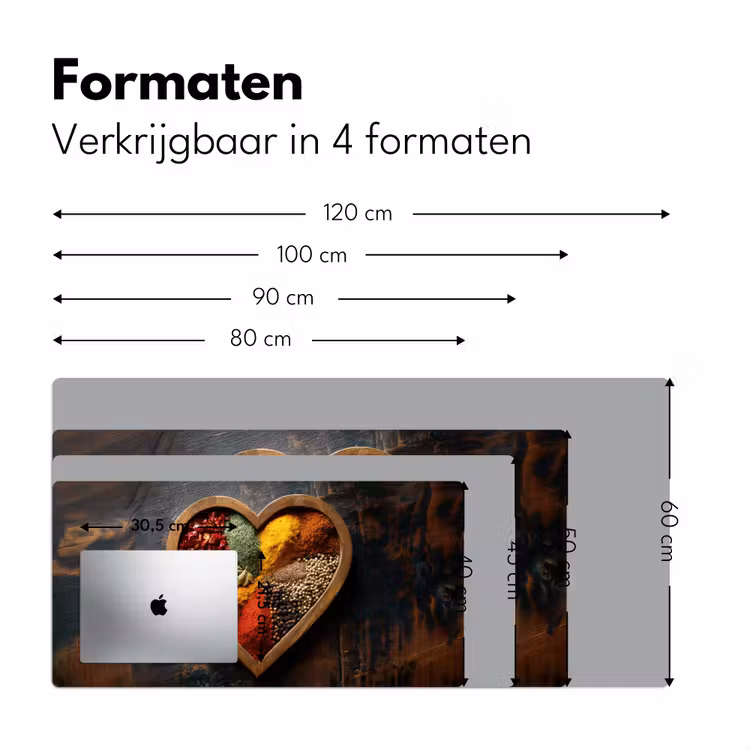 Houten - Hart - Kleurrijke - Specerijen Muismat XXL klein -sfeer5