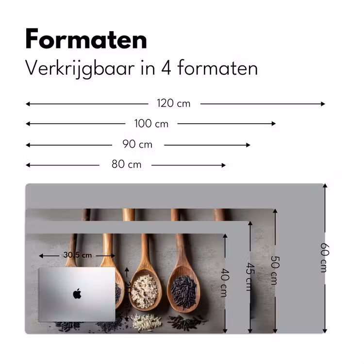 Houten - Lepels - Rijst - Zaden Muismat XXL klein -sfeer5