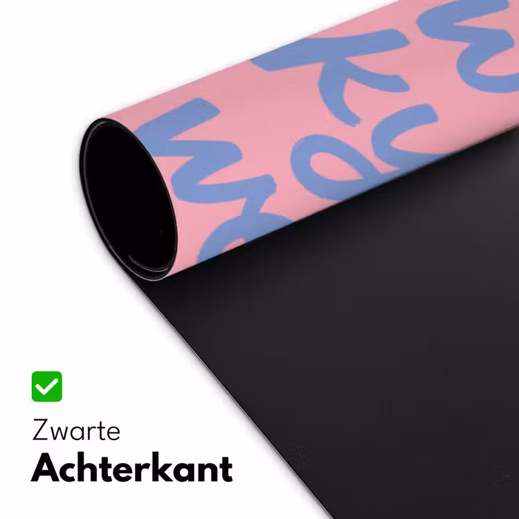 How lucky are we - Klavervier - Roze - Blauw Muismat XXL klein -sfeer2