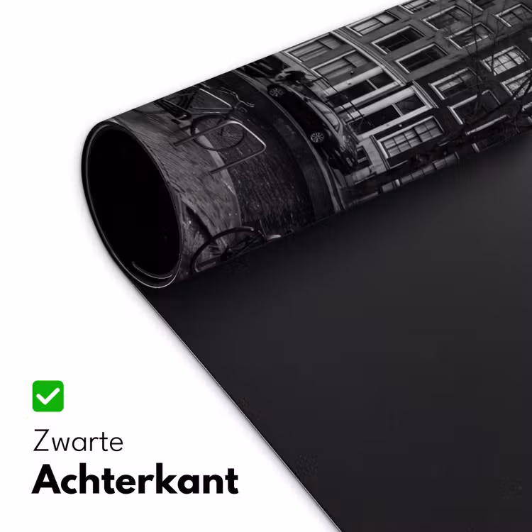 Huis - Gracht - Amsterdam - Architectuur - Zwart-wit Muismat XXL klein -sfeer2
