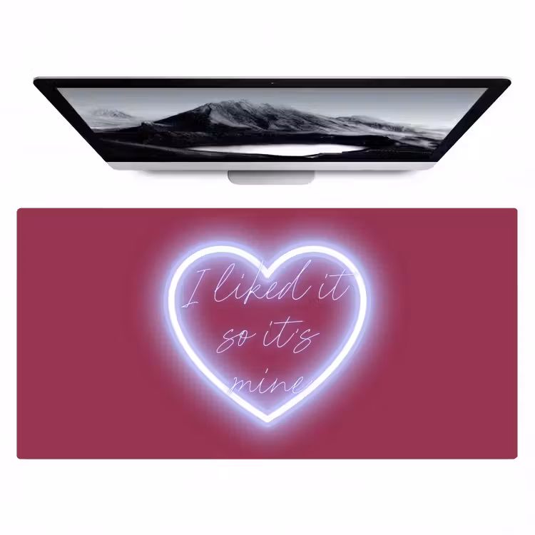 I liked it so it's mine - Neon hart - Roze Muismat XXL klein -zzz3d