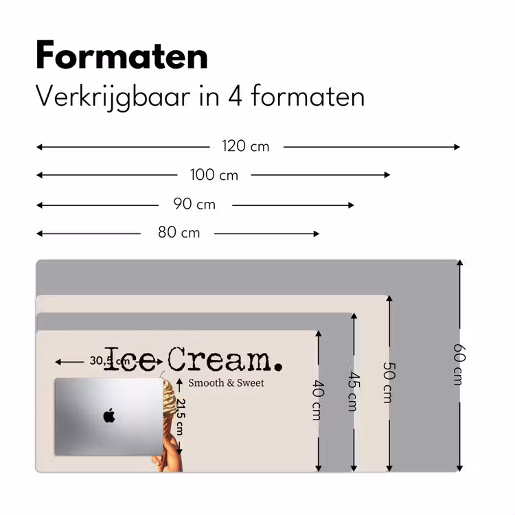 Ice cream - Softijs - Kleurrijk - Kers Muismat XXL klein -sfeer5