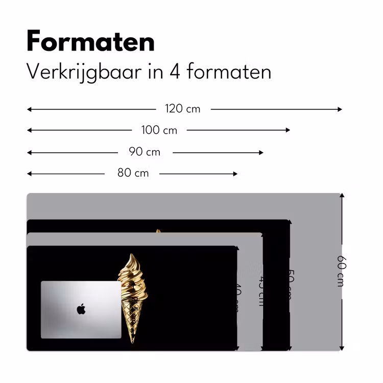 Ijs - Goud - Zwart - Eten Muismat XXL klein -sfeer5