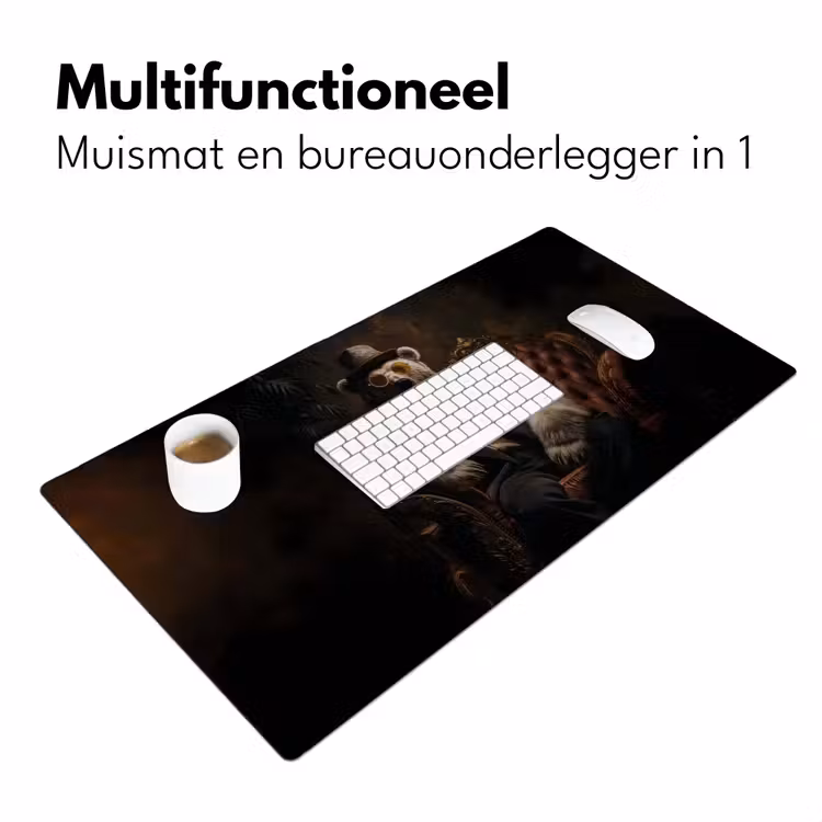 Ijsbeer - Hoed - Bril - Stoel Muismat XXL klein -sfeer4