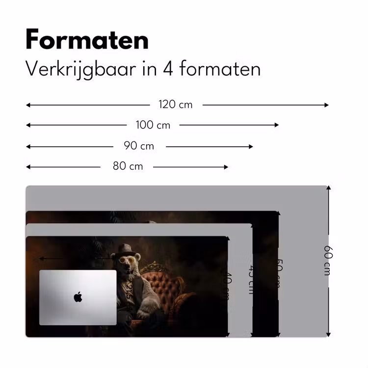 Ijsbeer - Hoed - Bril - Stoel Muismat XXL klein -sfeer5