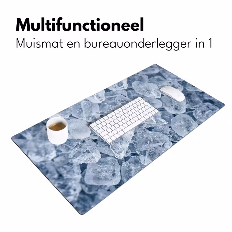 Ijsblokjes - Water - Blauw Muismat XXL klein -sfeer4