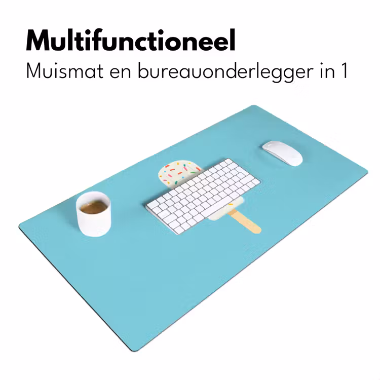 Ijsje - Stokje - Sprinkles - Lichtblauw Muismat XXL klein -sfeer4