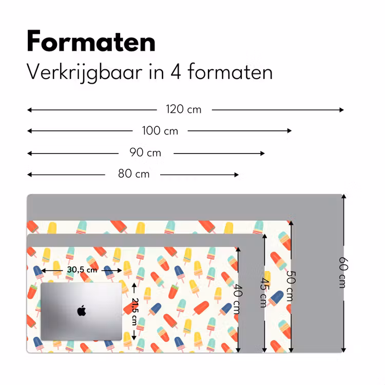 IJsjes - Speels - Kleurrijk Muismat XXL klein 681 -sfeer5