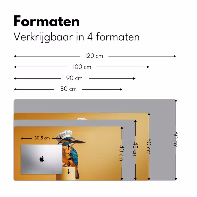 Ijsvogel - Pilaar - Koksmuts - Vogel Muismat XXL klein -sfeer5