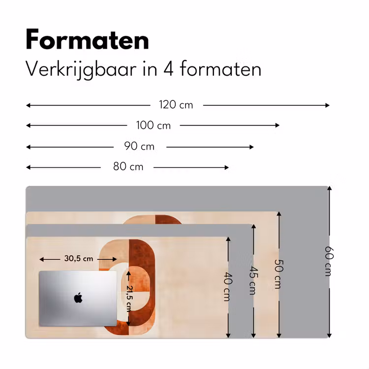Illustratie - Abstract - Vormen - Rood Muismat XXL klein -sfeer5