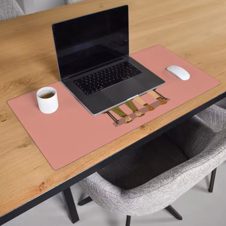 Illustratie - Bankje - Personen - Minimalistisch Muismat XXL klein -sfeer1